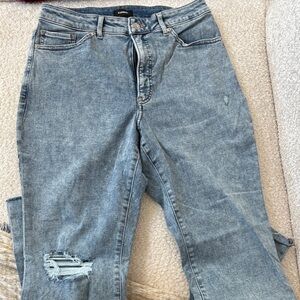 Express Light Blue CURVY Boot Leg Jeans